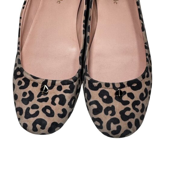 Kate Spade Keaton Ballet Flats Animal Print Leather Suede Leopard  8B - Picture 4 of 7